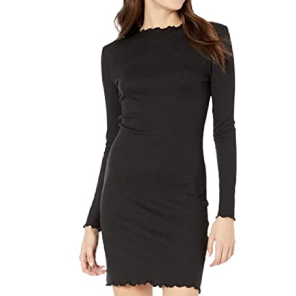 High Neck Long Sleeve Mini Dress